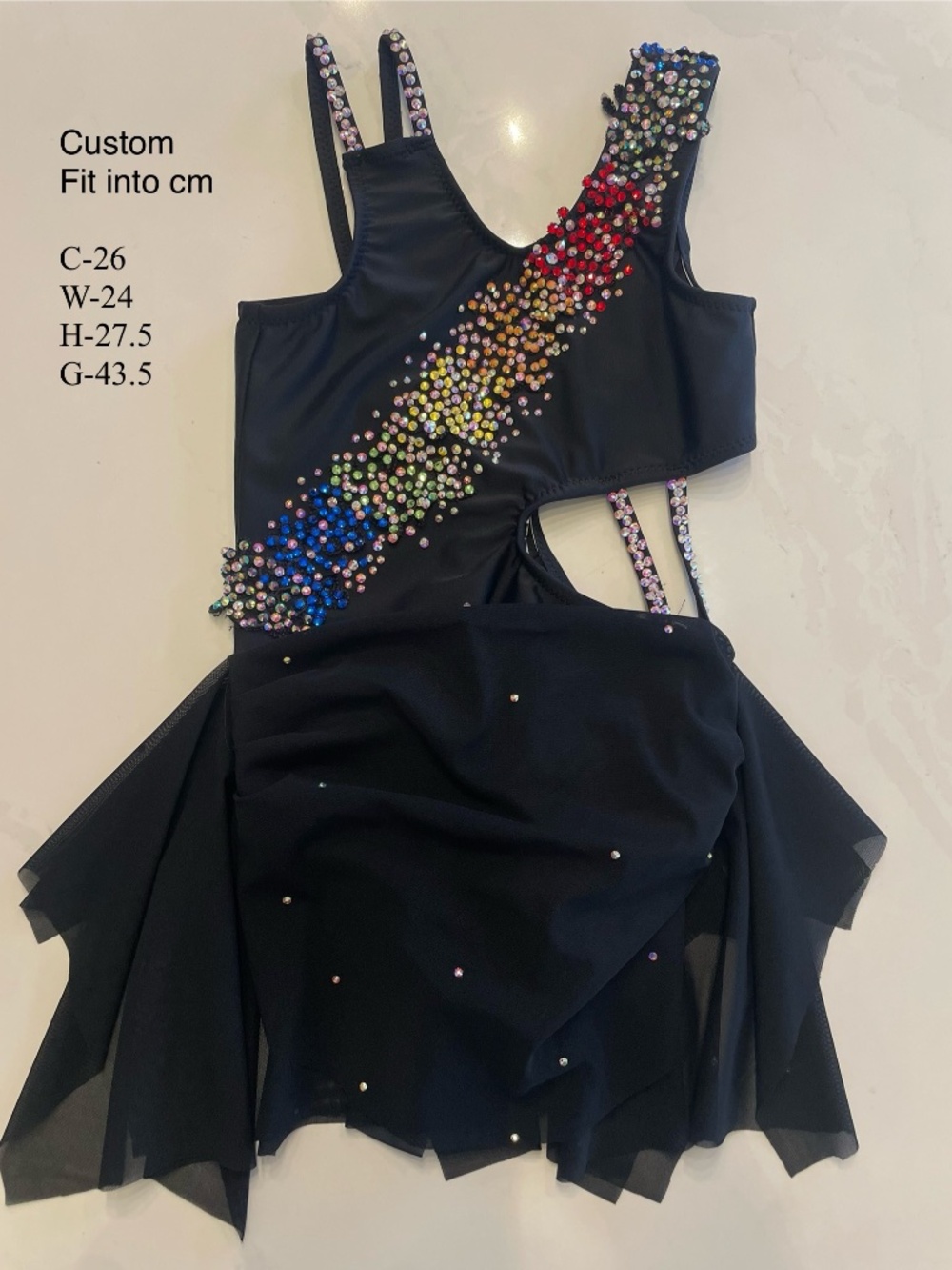 Lyrical Contemporary girls medium custom costume rainbow